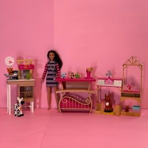 Barbie Doll with Pet Playset and Accessories